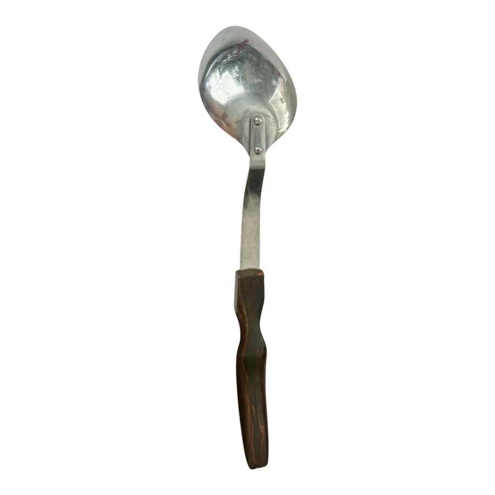 Vintage Cutco No. 12 serving spoon brown wood swirl handle stainless steel USA